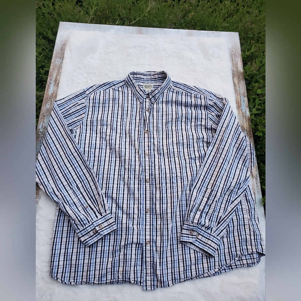 Orton Brothers Black and White Casual Button Down Shirt Size 3xl